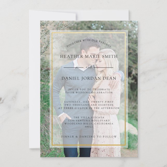 Modern Photo Wedding Invitation (Front)
