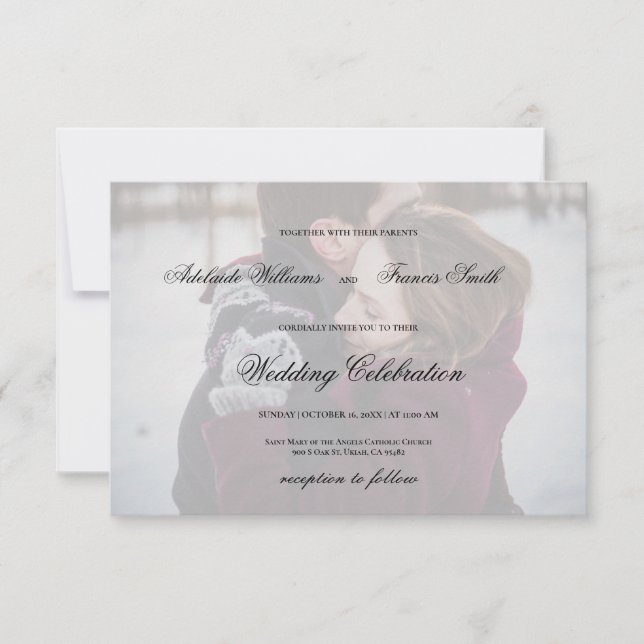 modern photo wedding invitation (Front)