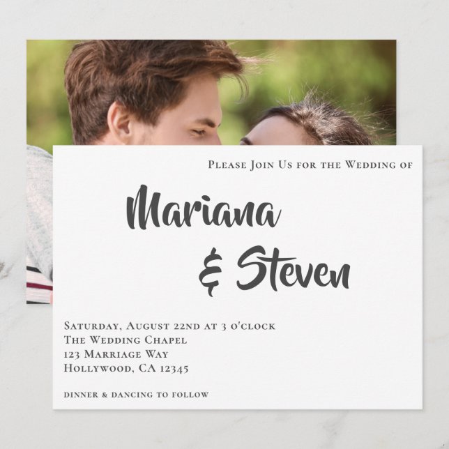 Modern Photo Wedding Invitation (Front/Back)
