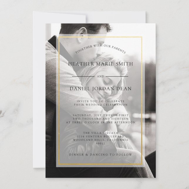 Modern Photo Wedding Invitation (Front)