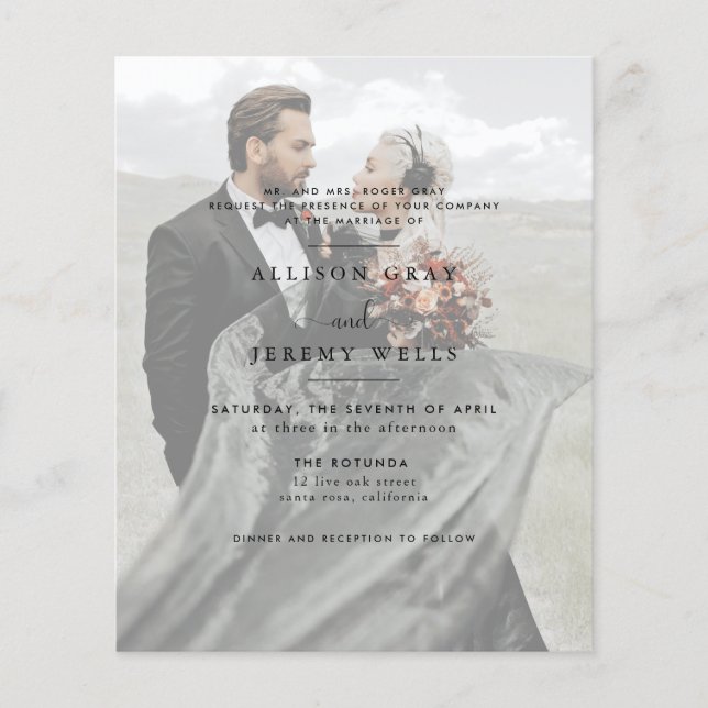 Modern Photo Wedding Invitation (Front)