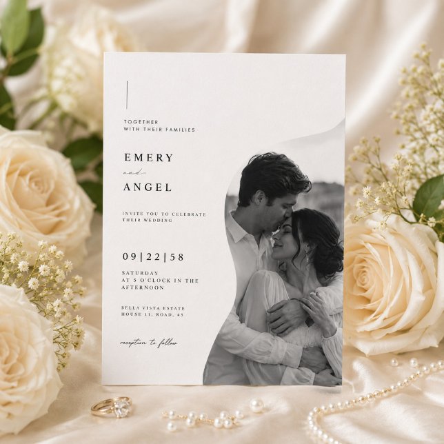 Modern Photo Wedding Invitation Template. (Creator Uploaded)