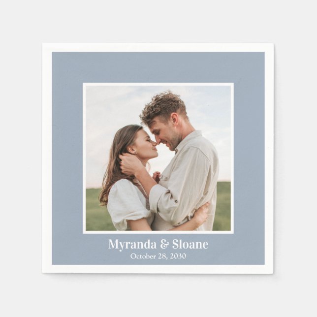 Modern Photo Wedding Napkin (Front)