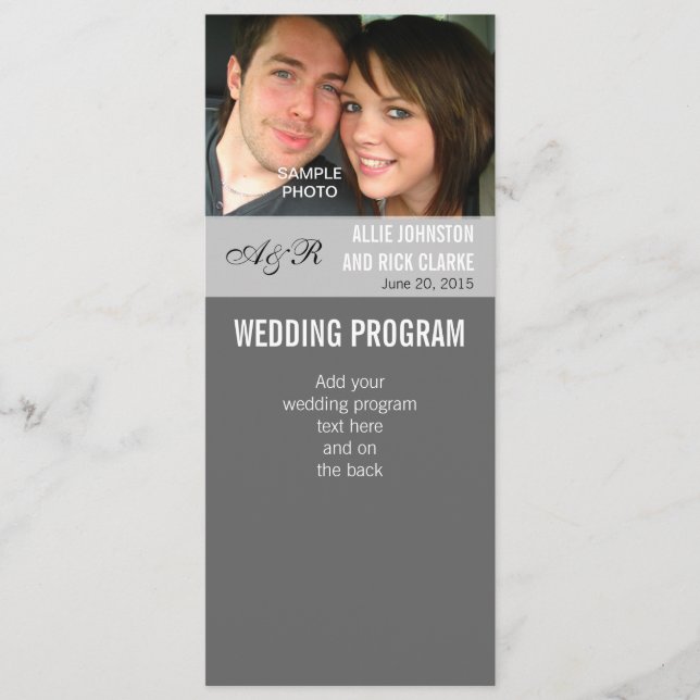 Modern Photo Wedding Programs Programme (Front)