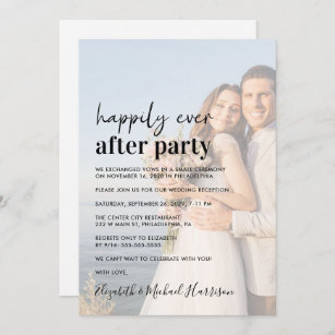 Modern Photo Wedding Reception Invitation