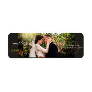 Modern photo wedding Return Address Label