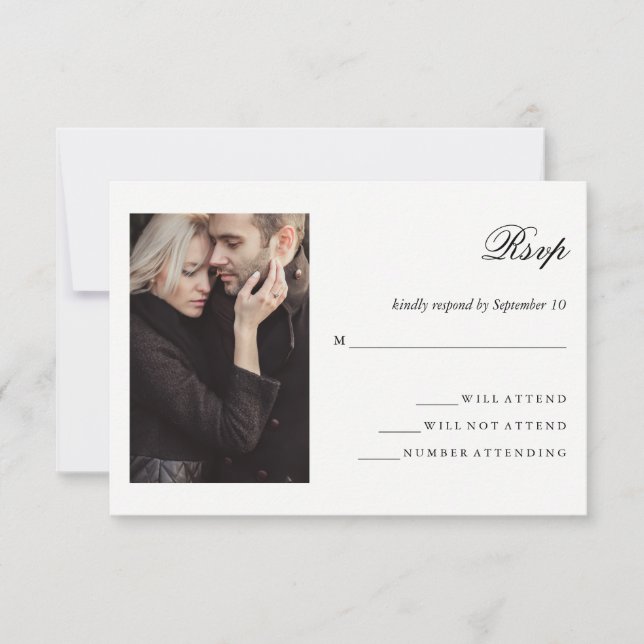 Modern Photo | Wedding RSVP Card (Front)