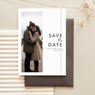 Modern Photo Wedding Save Date Invitation
