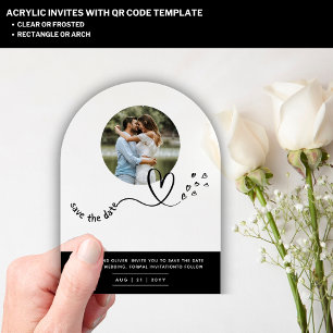Modern PHOTO Wedding Save Date Minimalist Bold  Acrylic Invitations