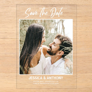 Modern Photo Wedding Save The Date Acrylic Invitations