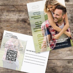 Modern Photo Wedding Save the Date  Announcement Postcard