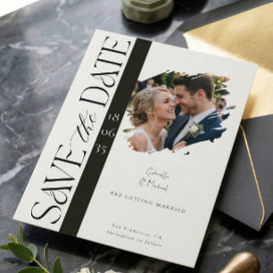 Modern Photo Wedding Save the Date Postcard