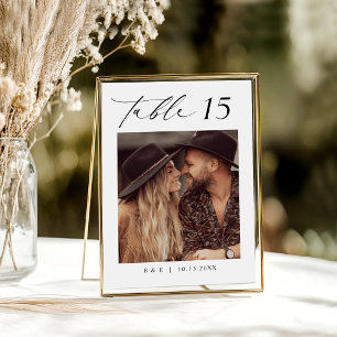 Modern Photo Wedding Table Number