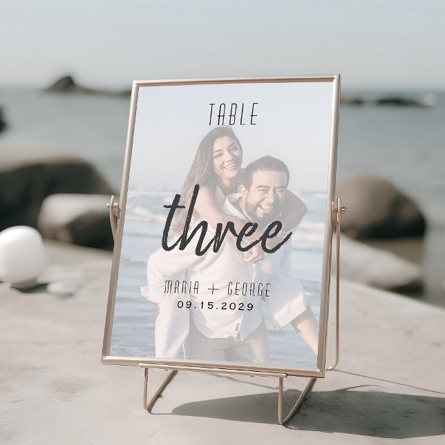 Modern Photo Wedding Table Number (Creator Uploaded)