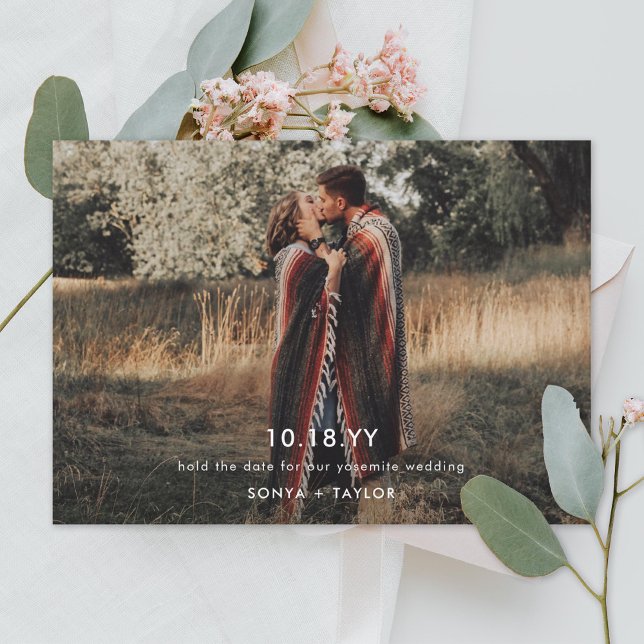 Modern Photo Wedding Template Save the Date Postca (Creator Uploaded)