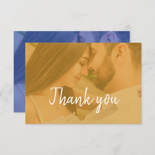 Modern Photo Wedding Thank You Card (Front/Back)