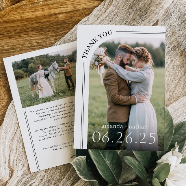Modern Photo Wedding Thank You Card (Creator Uploaded)