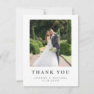 Modern Photo Wedding Thank You Card Personalised
