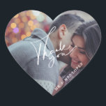 Modern Photo Wedding Thank You Favour Stickers<br><div class="desc">Customise these wedding favour thank you stickers with your favourite photograph and your names.</div>