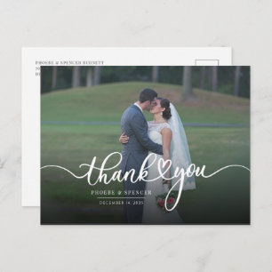 Modern Photo Wedding Thank You Postcard