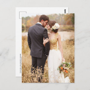 Modern Photo Wedding Thank You Postcard