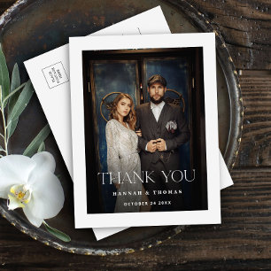 Modern Photo Wedding Thank You Postcard