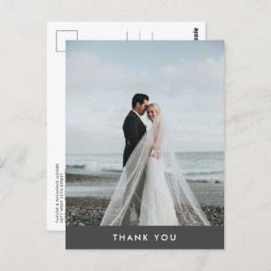 Modern Photo Wedding Thank You Postcard