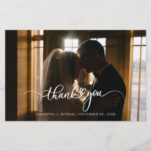 Modern Photo Wedding Thank You Stationery