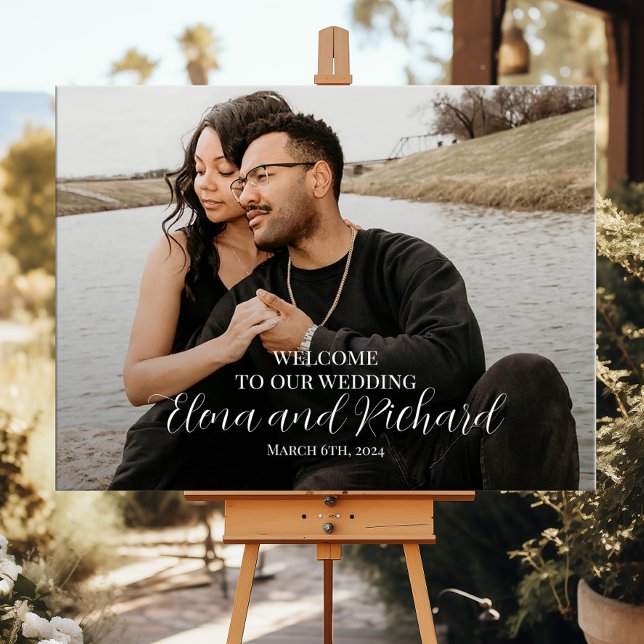 Modern photo wedding welcome poster (Creator Uploaded)