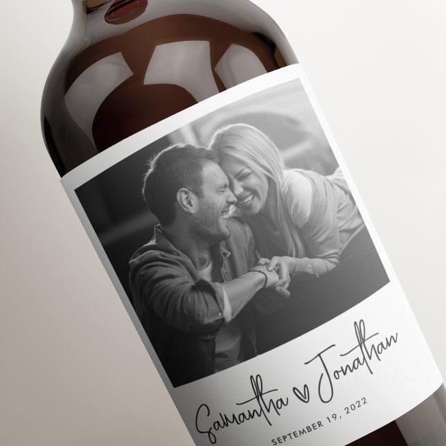 Modern Photo Wedding Wine Label (Creator Uploaded)