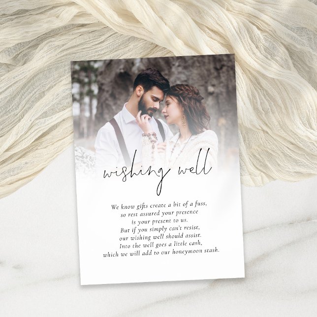 Modern Photo Wedding Wishing Well Enclosure Card (Creator Uploaded)