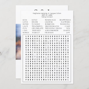 Modern Photo Wedding Word Search Save the Date-W2 Invitation