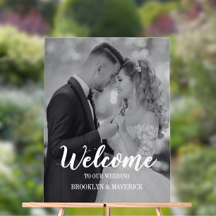 Modern Photo Welcome Wedding Acrylic Sign