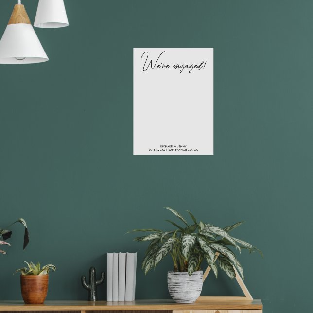 Modern Photo We're Engaged Engagement Party Poster (Living Room 1)
