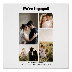 Modern Photo We're Engaged Engagement Poster