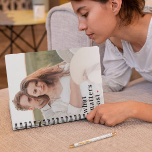 Modern Photo & What Matters Most Positive Quote Notebook