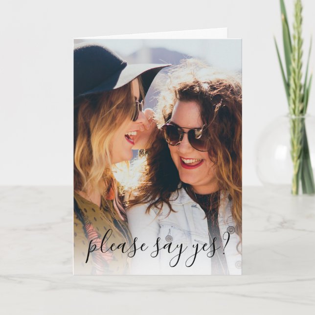 Modern Photo | Will You Be My Bridesmaid Invitation (Front)