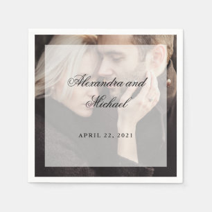 Modern Photo with Overlay Wedding Napkin