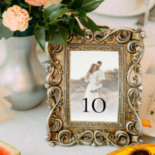 Modern Photo with Overlay Wedding Table Number