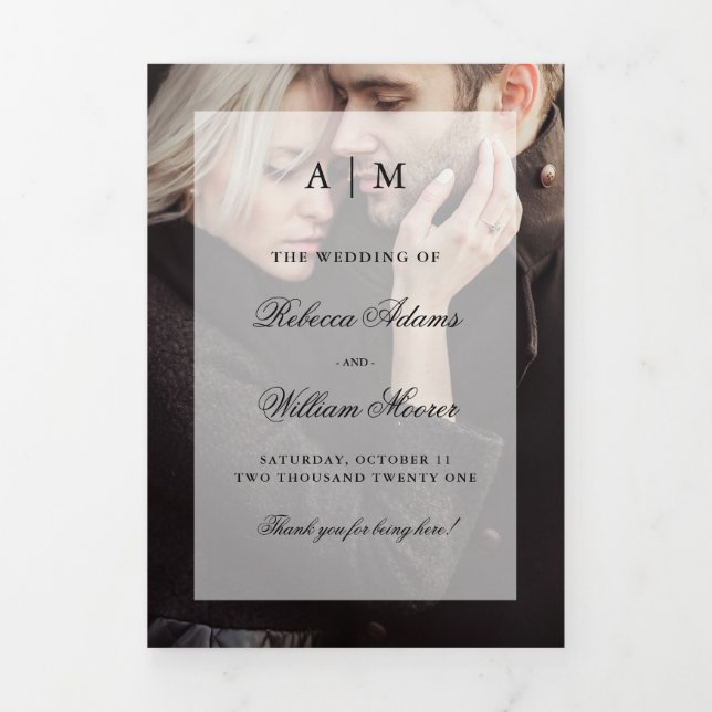 Modern Photo with Overlay | Wedding Tri-Fold Programme (Cover)