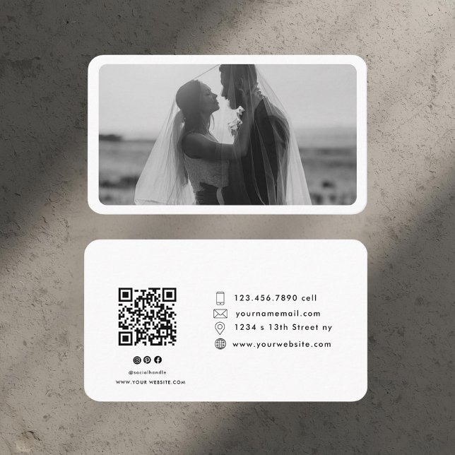 Modern Photo with QR Code Professional Business Card (Creator Uploaded)