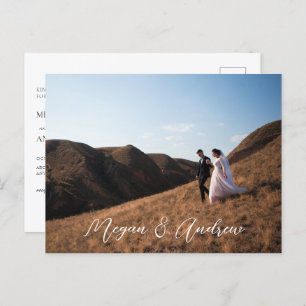 Modern photograph wedding postcard