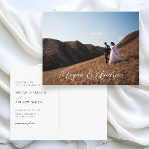 Modern photograph wedding postcard