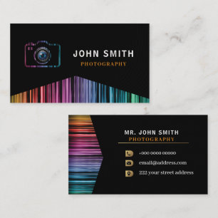 Modern Photographer Abstract Lights Photography Business Card