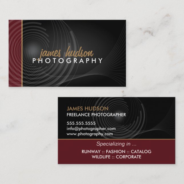 Modern Photographer Business Card (Front/Back)