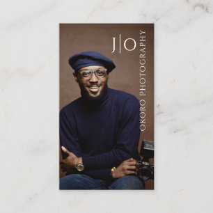 Modern Photographer Custom Monogram Custom Photo  Business Card