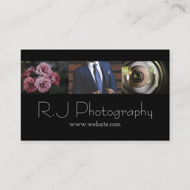 Modern Photographer Photography Business Card (Front)