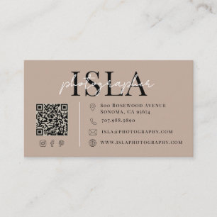 Modern Photographer QR Code Business Card