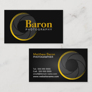 Modern Photographer Yellow Business Card