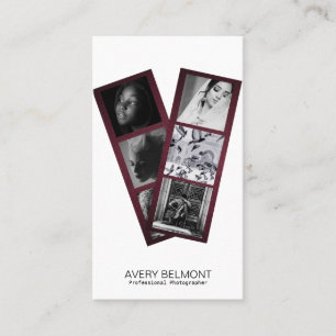 Modern Photography collage wood background Business Card